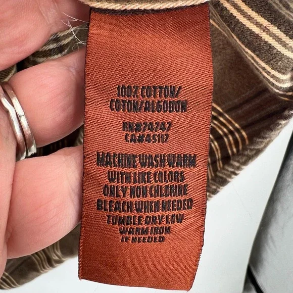 Bob Timberlake heavyweight flannel shirt outdoor cabincore work brown XL - Picture 9 of 12